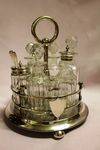 Wonderful Late Victorian 6 Bottle Cut Glass Cruete C1890