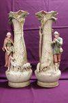 Wonderful Pair Of 19th Century Large Royal Dux Figure Vases