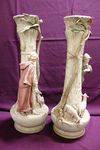 Wonderful Pair Of 19th Century Large Royal Dux Figure Vases