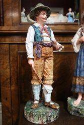 Wonderful Pair Of Late C19th Hungarian China Figures