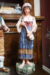 Wonderful Pair Of Late C19th Hungarian China Figures