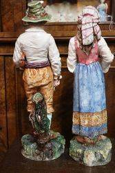 Wonderful Pair Of Late C19th Hungarian China Figures