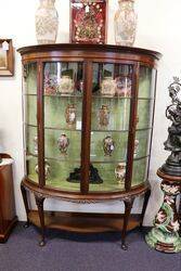 Wonderful Quality Antique 2 Door Bowfront Mahogany Display Cabinet 