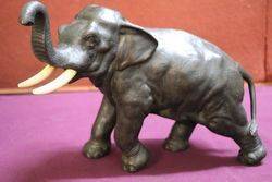 Wonderful Quality Japanese Bronze + Ivory Elephant 