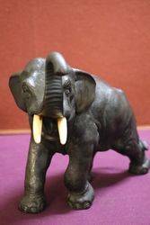 Wonderful Quality Japanese Bronze + Ivory Elephant 