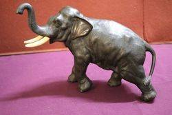 Wonderful Quality Japanese Bronze + Ivory Elephant 