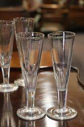 Wonderful Set Of 6  19th Century Champagne Flutes 
