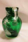 Wonderful Victorian Green Glass Mary Gregory Jug 