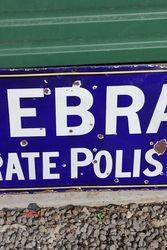 Zebra Grate Polish Enamel Advertising Sign