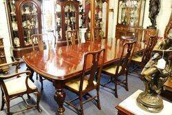  Antique Victorian Mahogany D End 5 Leaf Extension Table