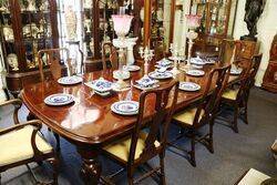  Antique Victorian Mahogany D End 5 Leaf Extension Table