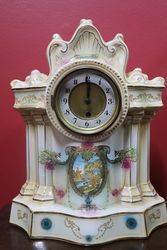            Edwardian 3pc China Clock Set 