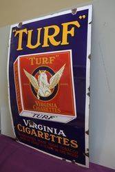 andquotTURFandquot Virginia Cigarettes Enamel Advertising Sign 